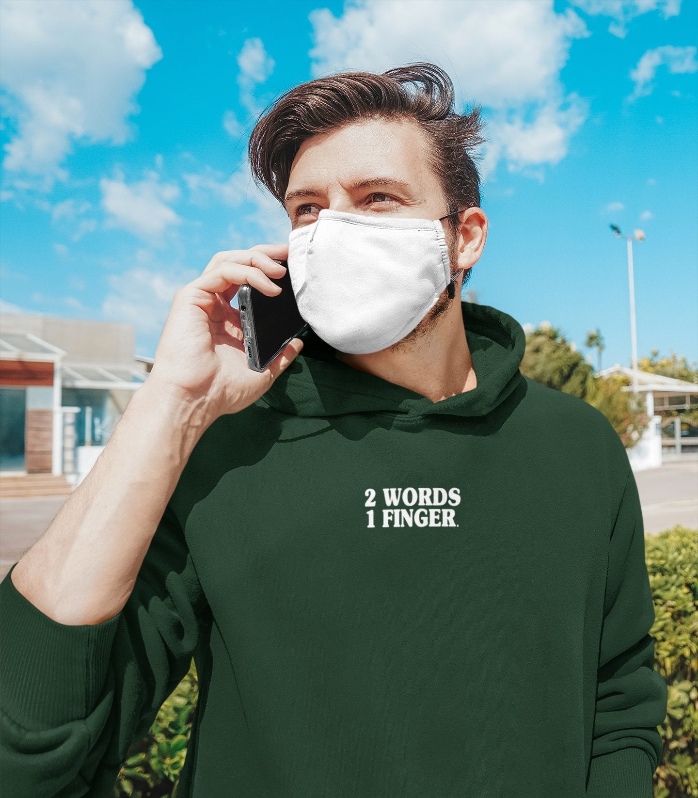 2 Words One Finger Men Hoodies-FunkyTeesClub - Funky Tees Club
