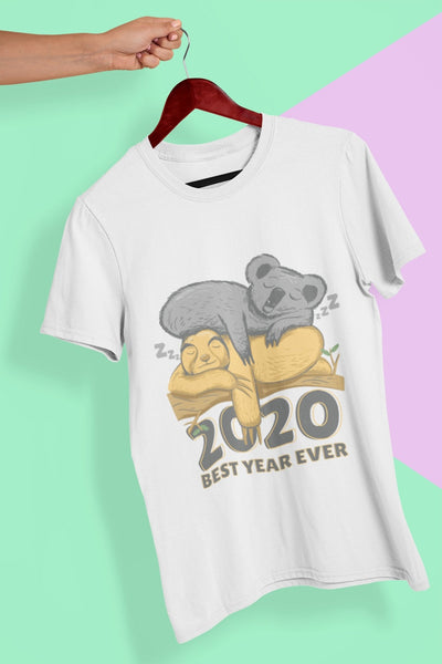 2020 Best Year Ever Women Half Sleeves T-shirt- FunkyTeesClub - Funky Tees Club