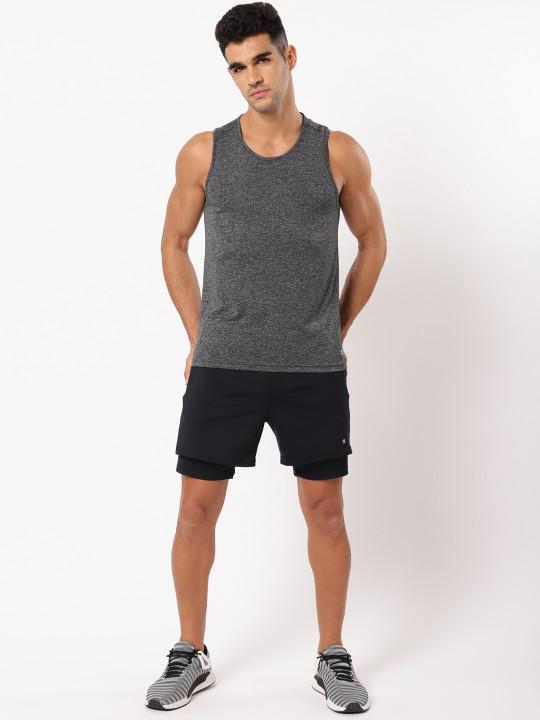 Plain Charcoal Sleeveless T-Shirt-FunkyTeesClub