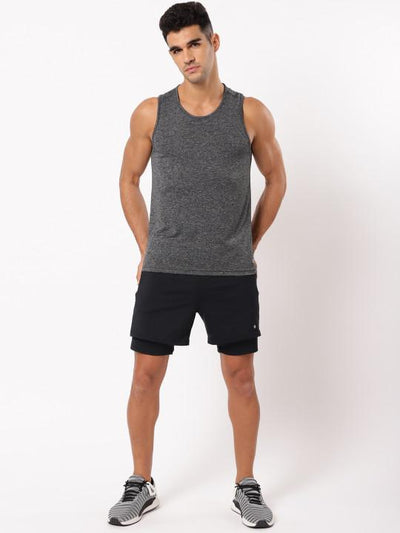 Plain Charcoal Sleeveless T-Shirt-FunkyTeesClub