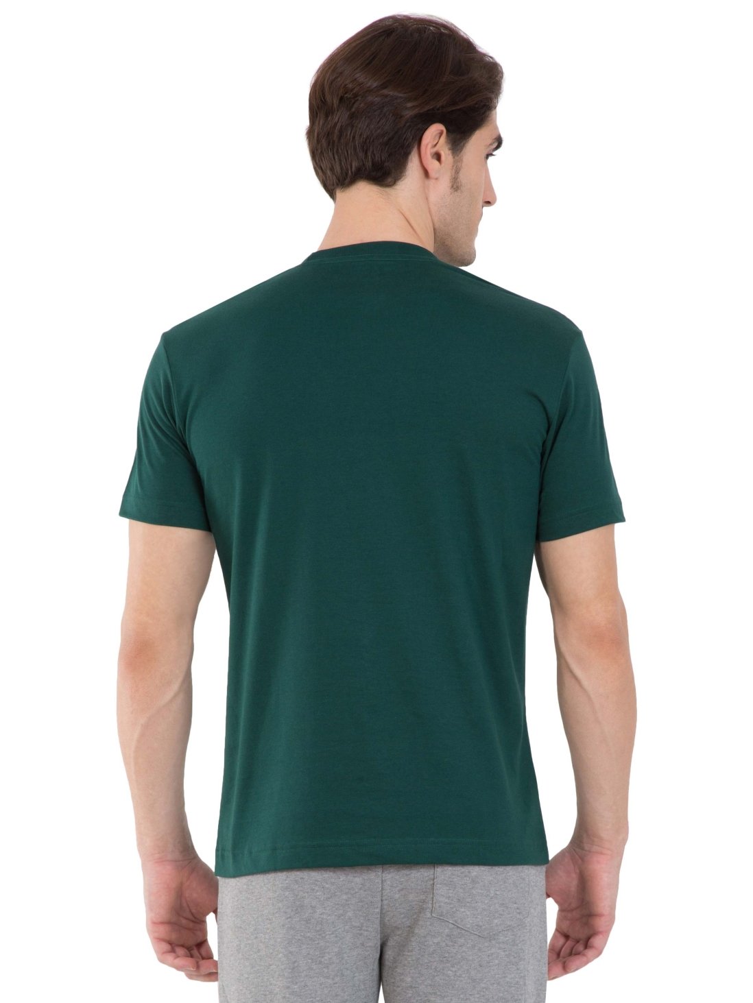 Plain Dark Green Half Sleeves T-Shirt-FunkyTeesClub