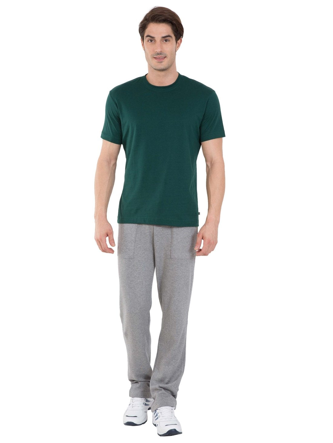 Plain Dark Green Half Sleeves T-Shirt-FunkyTeesClub