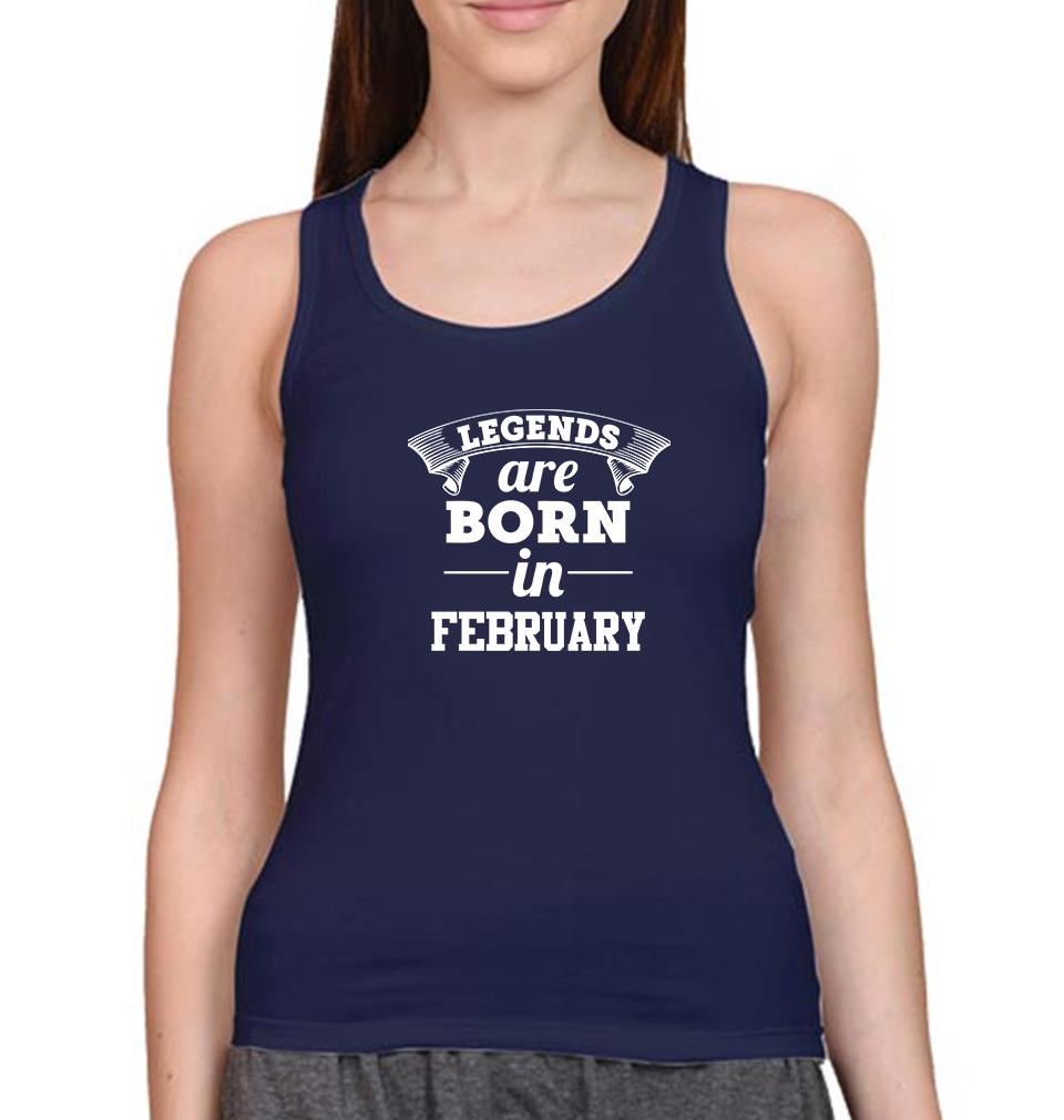 Legends are Born in February Women Tank Top-FunkyTeesClub