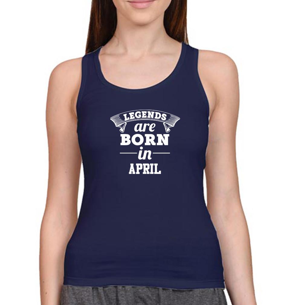 Legends are Born in April Women Tank Top-FunkyTeesClub
