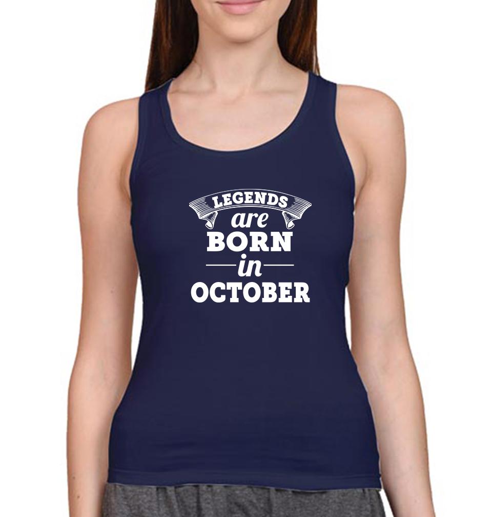 Legends are Born in October Women Tank Top-FunkyTeesClub