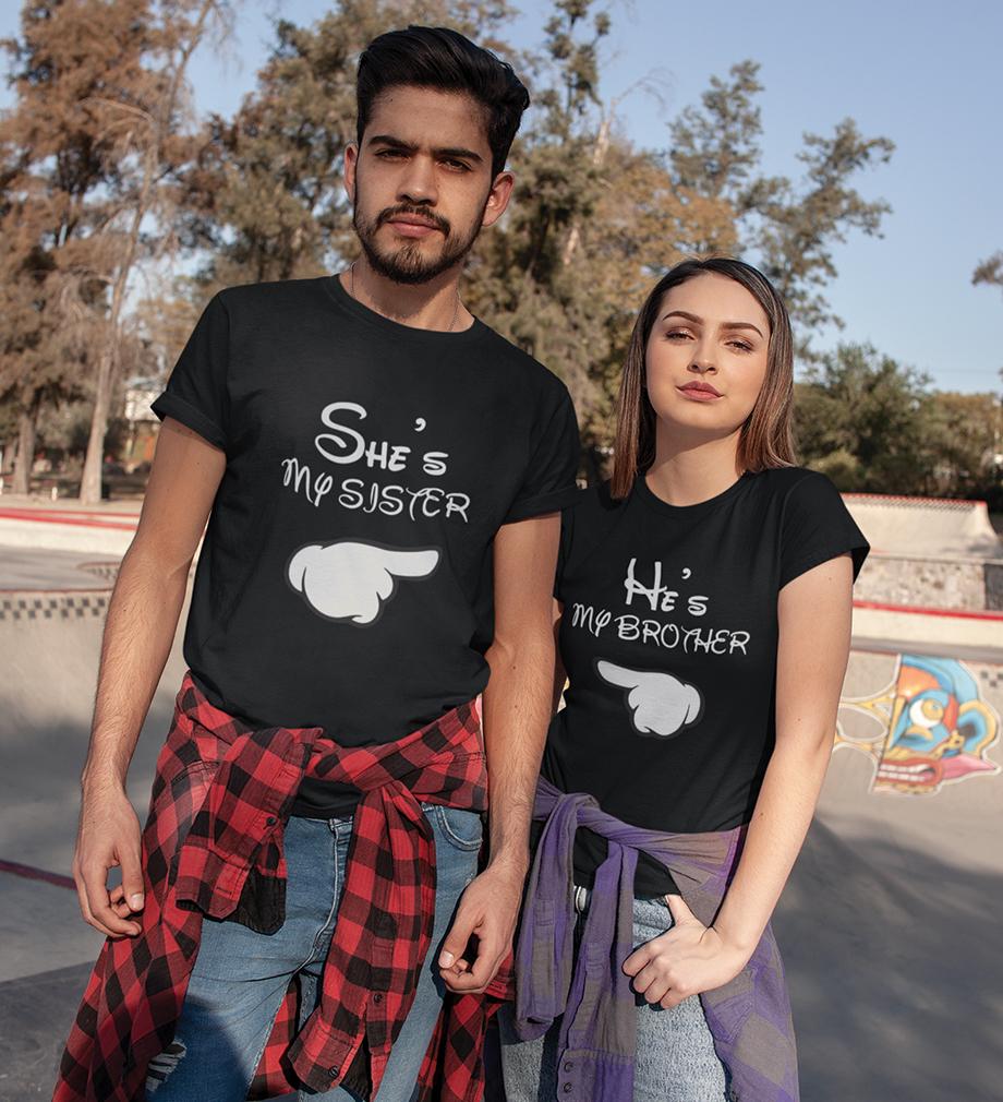 My Sister Brother-Sister Half Sleeves T-Shirts -FunkyTees