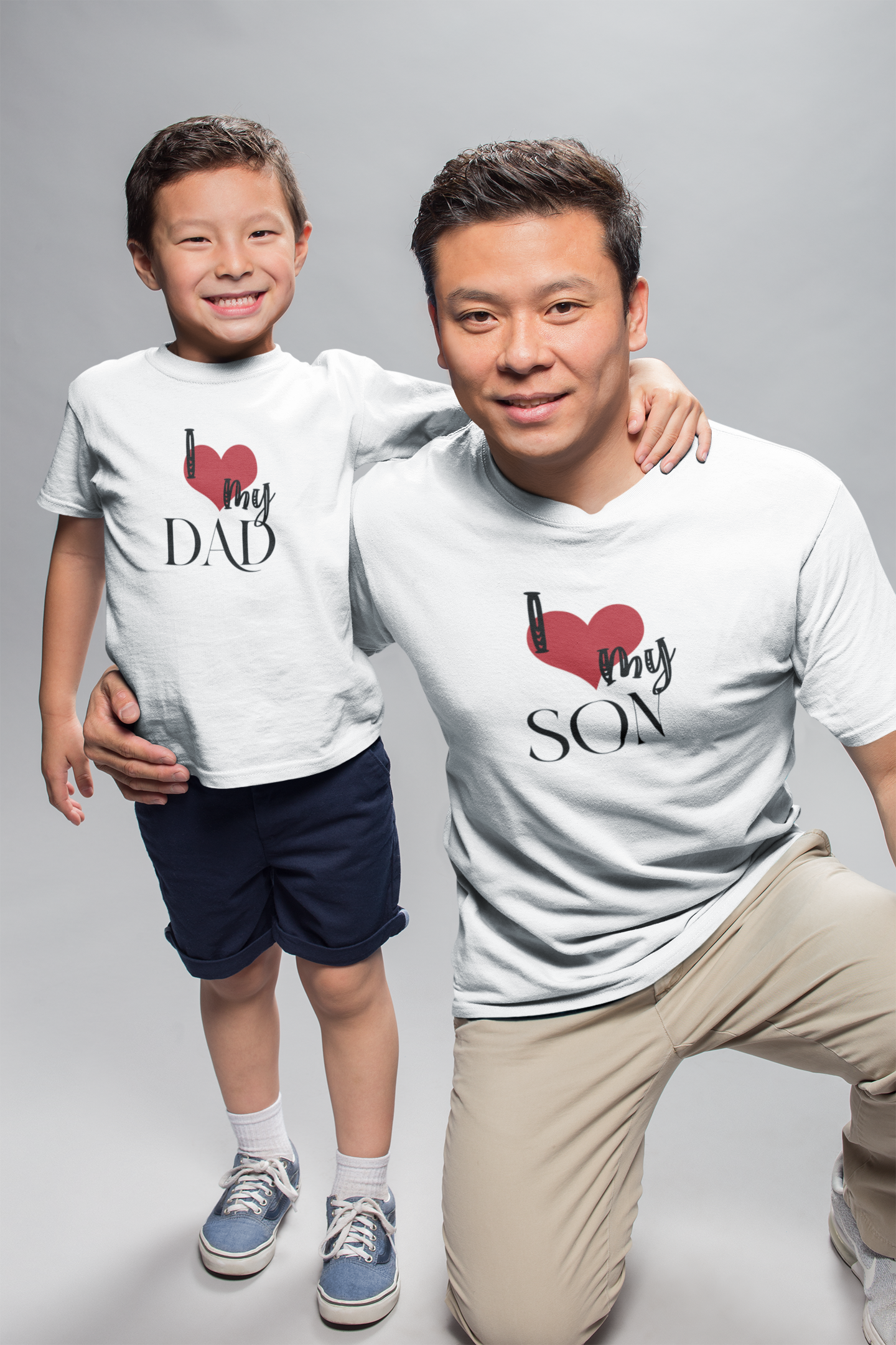 I Love My Dad Father and Son White Matching T-Shirt- FunkyTeesClub