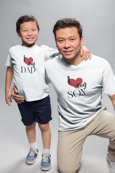 I Love My Dad Father and Son White Matching T-Shirt- FunkyTeesClub