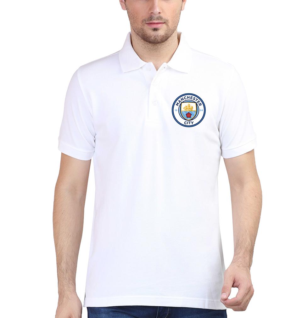 Manchester City Logo Men Polo Half Sleeves T-Shirts-FunkyTeesClub