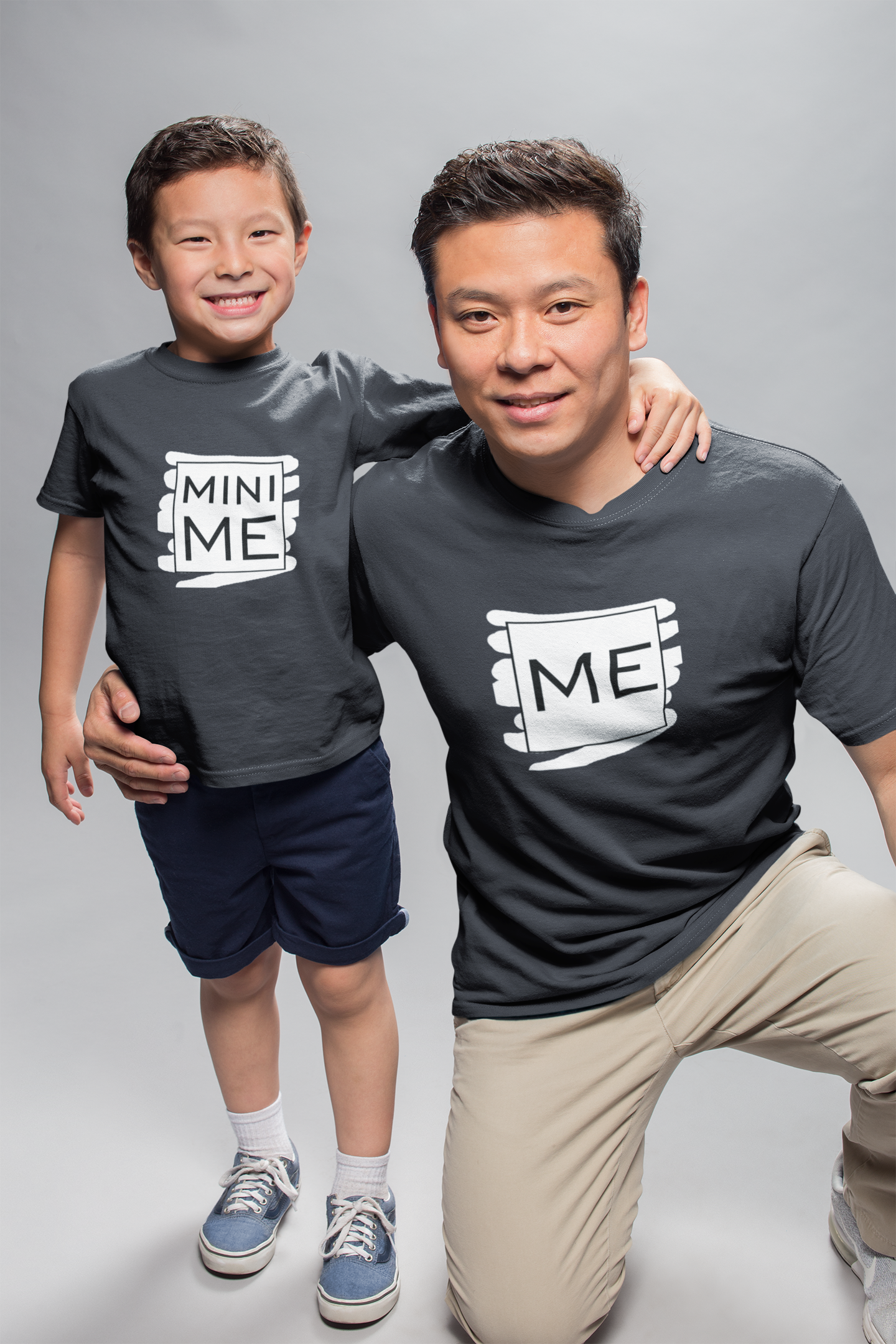 Me Father and Son Black Matching T-Shirt- FunkyTeesClub