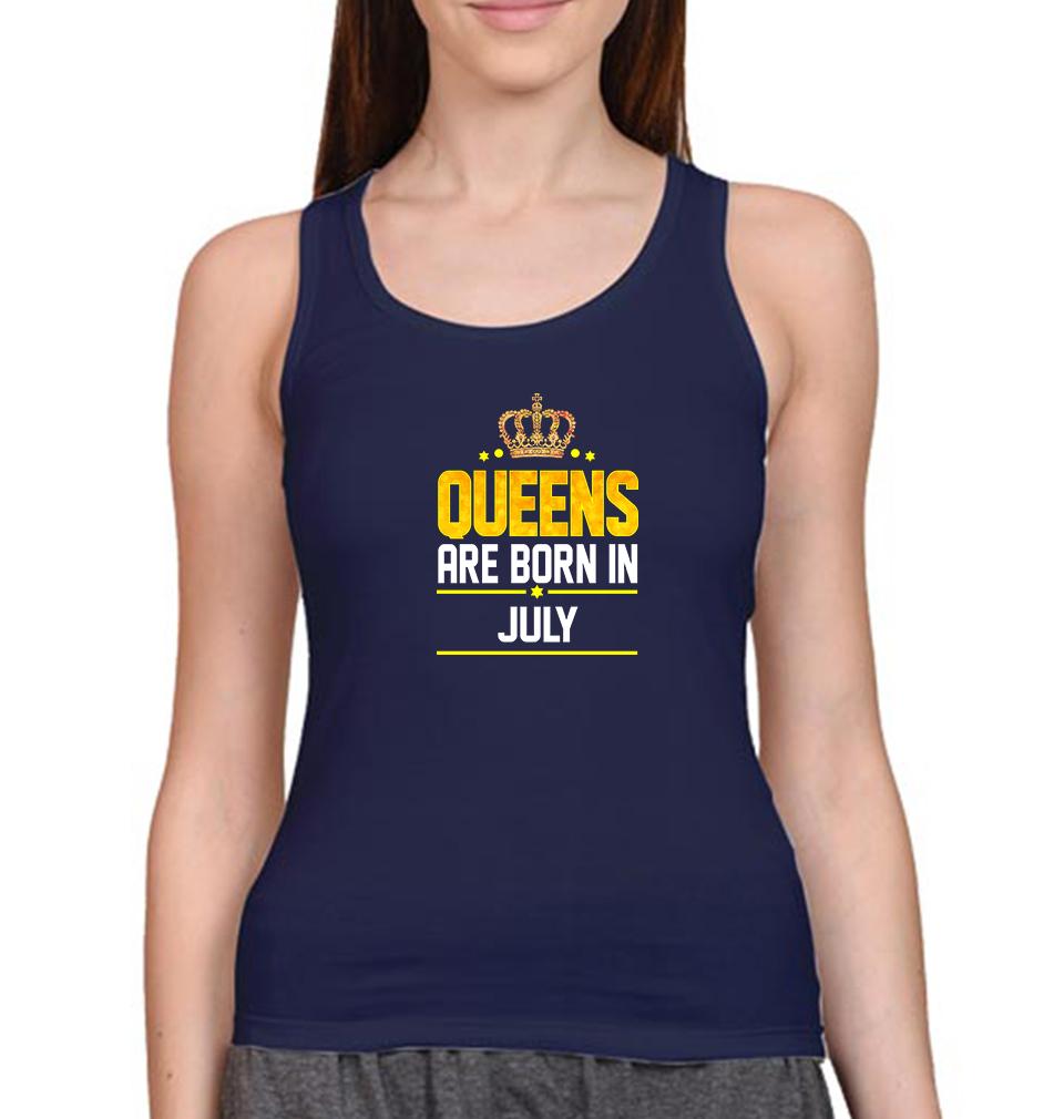 Queens Are Born In July Women Tank Top-FunkyTeesClub