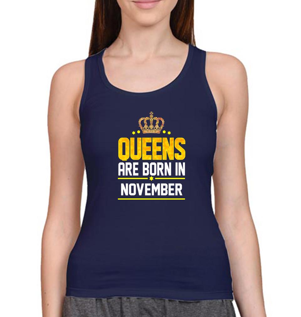 Queens Are Born In November Women Tank Top-FunkyTeesClub