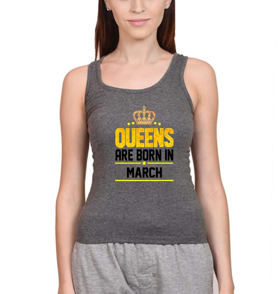 Queens Are Born In March Women Tank Top-FunkyTeesClub