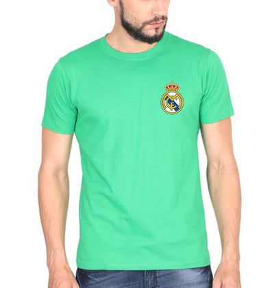 Real Madrid Logo Men Half Sleeves T-Shirts-FunkyTeesClub