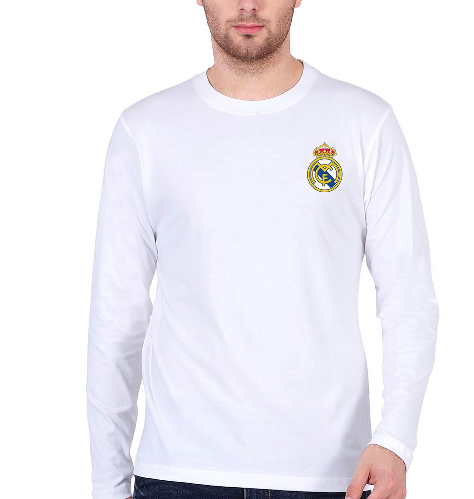 Real Madrid Logo Men Full Sleeves T-Shirts-FunkyTeesClub