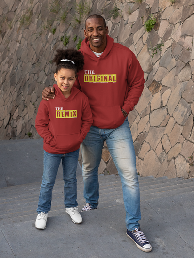 The Original Father and Daughter Red Matching Hoodies- FunkyTeesClub