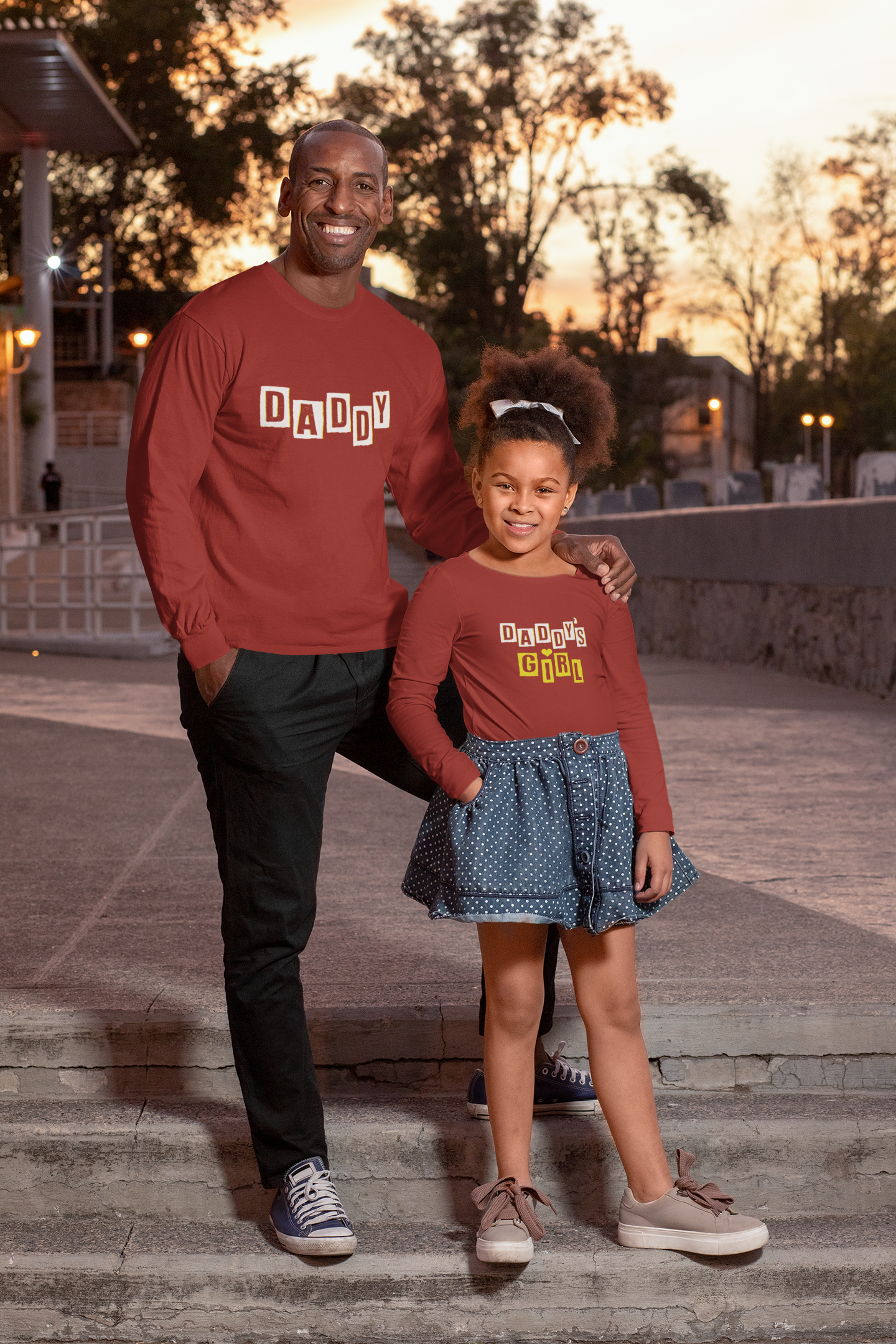 Daddy Father and Daughter Red Matching T-Shirt- FunkyTeesClub
