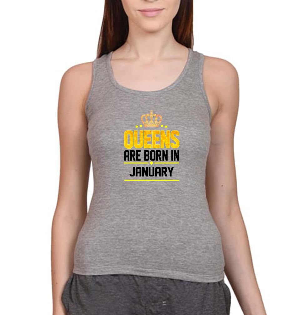 Queens Are Born In January Women Tank Top-FunkyTeesClub