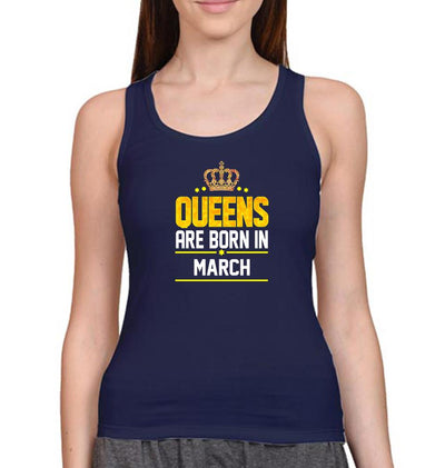 Queens Are Born In March Women Tank Top-FunkyTeesClub