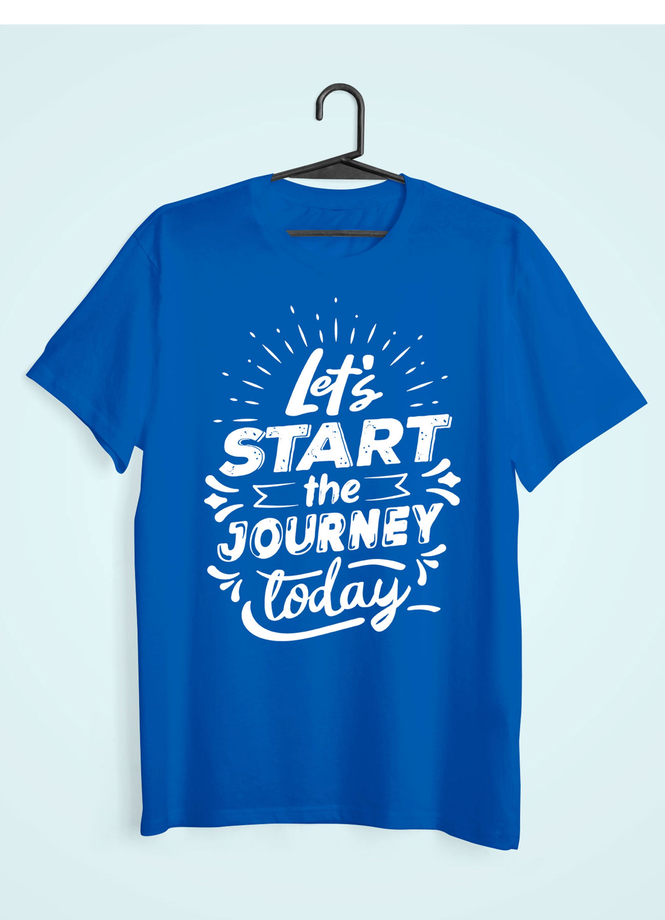 Lets Start The Journey Mens Half Sleeves T-shirt- FunkyTeesClub