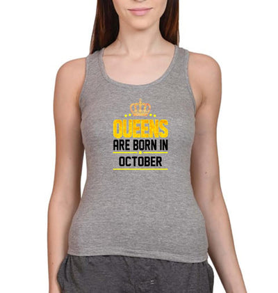 Queens Are Born In October Women Tank Top-FunkyTeesClub