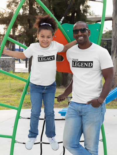 The Legend Father and Daughter White Matching T-Shirt- FunkyTeesClub
