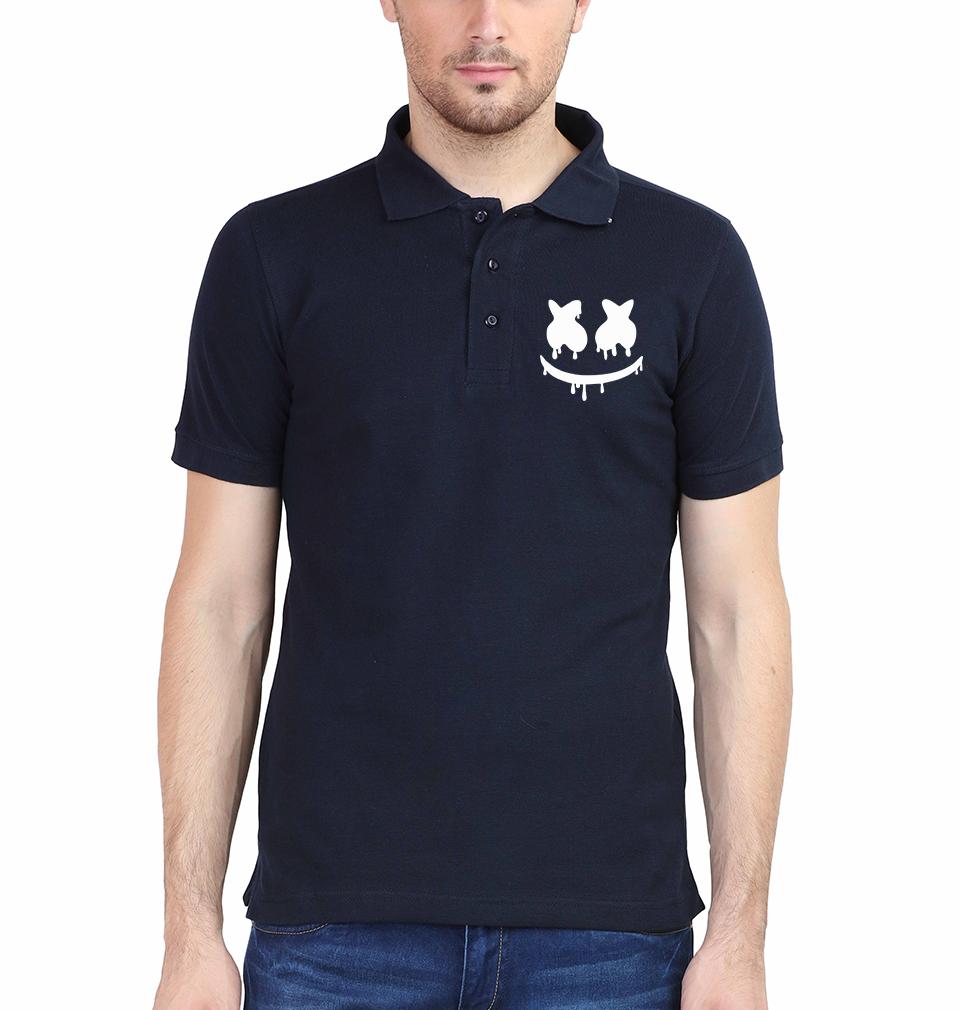 Marshmello Half Sleeves Polo T-shirt For Men -FunkyTeesClub