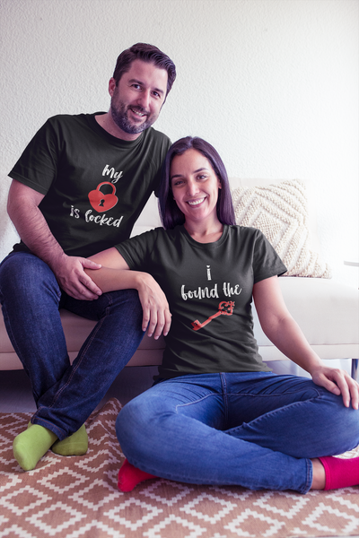 My Heart Is Locked Couple Half Sleeves T-Shirts -FunkyTeesClub