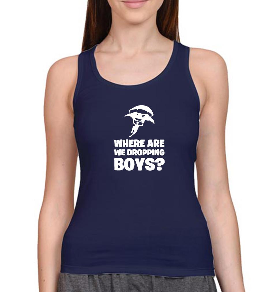 PUBG Where Are We Dropping Boys Women Tank Top-FunkyTeesClub