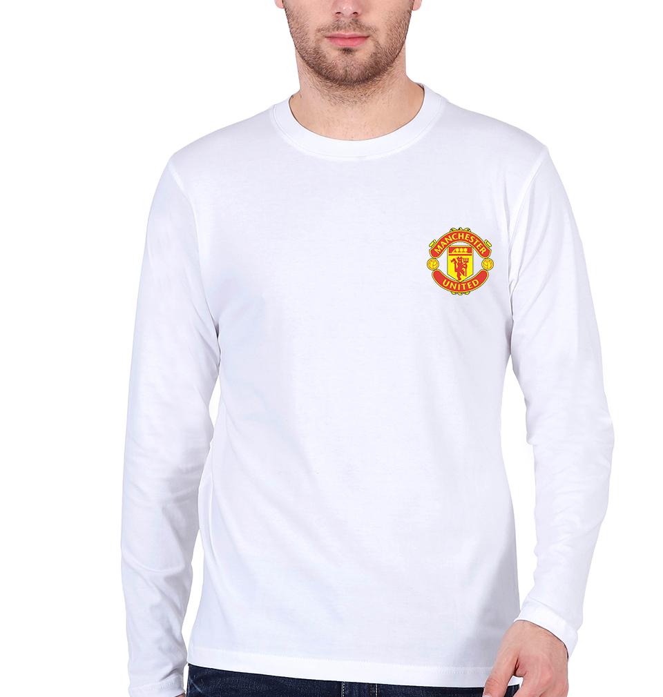 Manchester United Logo Men Full Sleeves T-Shirts-FunkyTeesClub