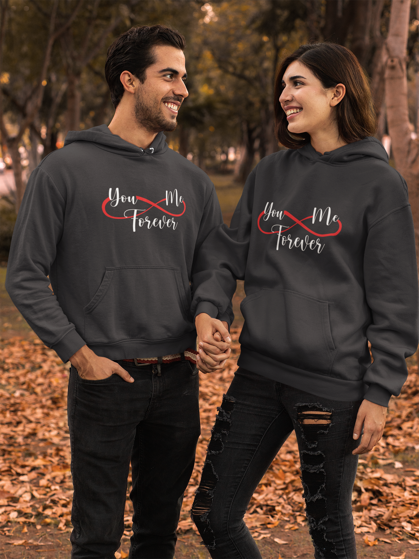 U And Me Forever Couple Hoodie FunkyTeesClub