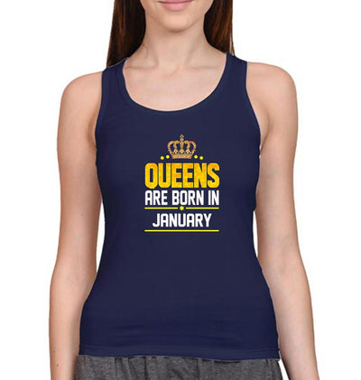 Queens Are Born In January Women Tank Top-FunkyTeesClub