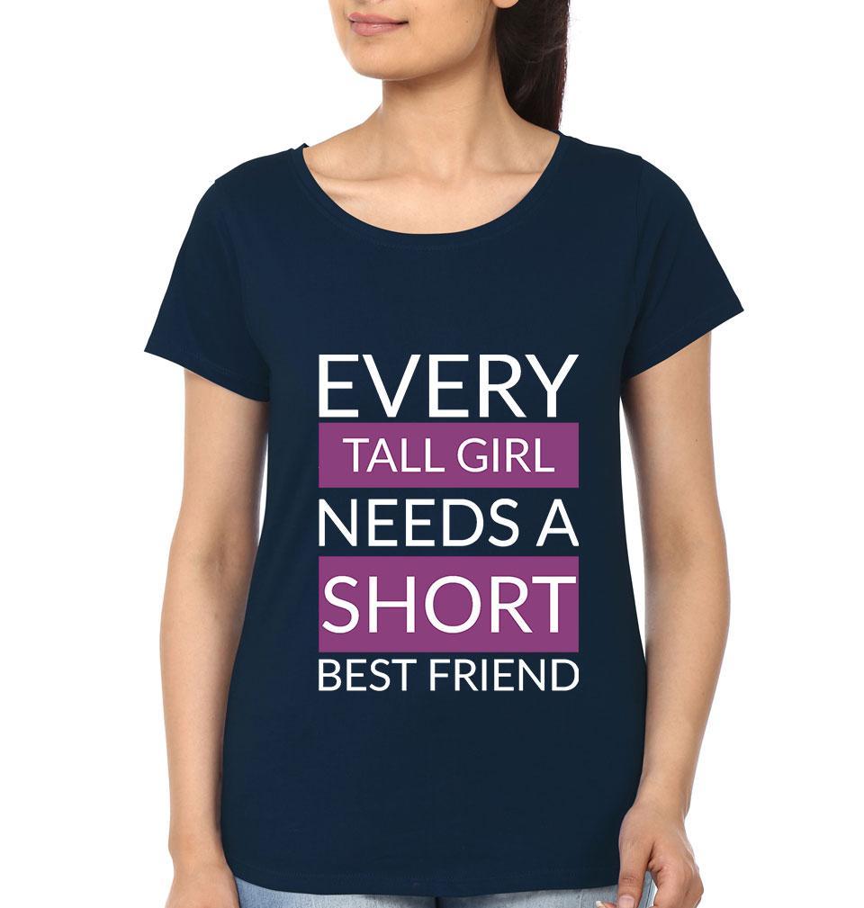 Tall  Short BFF Half Sleeves T-Shirts-FunkyTees