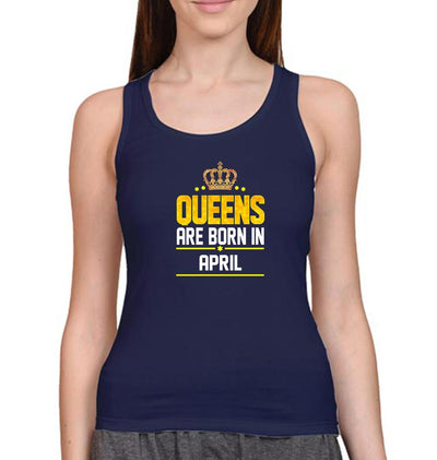 Queens Are Born In April Women Tank Top-FunkyTeesClub