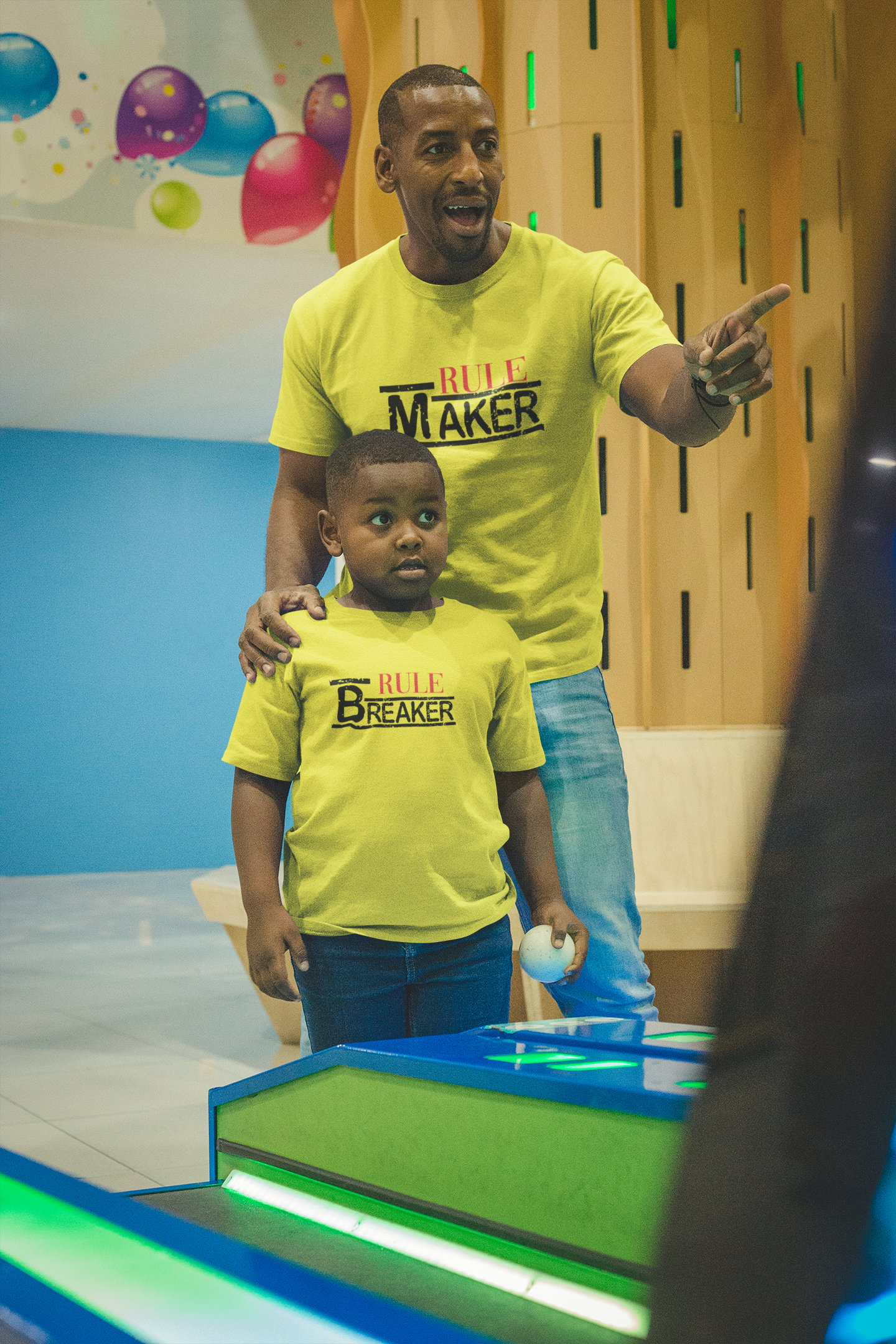 Rule Maker Father and Son Yellow Matching T-Shirt- FunkyTeesClub
