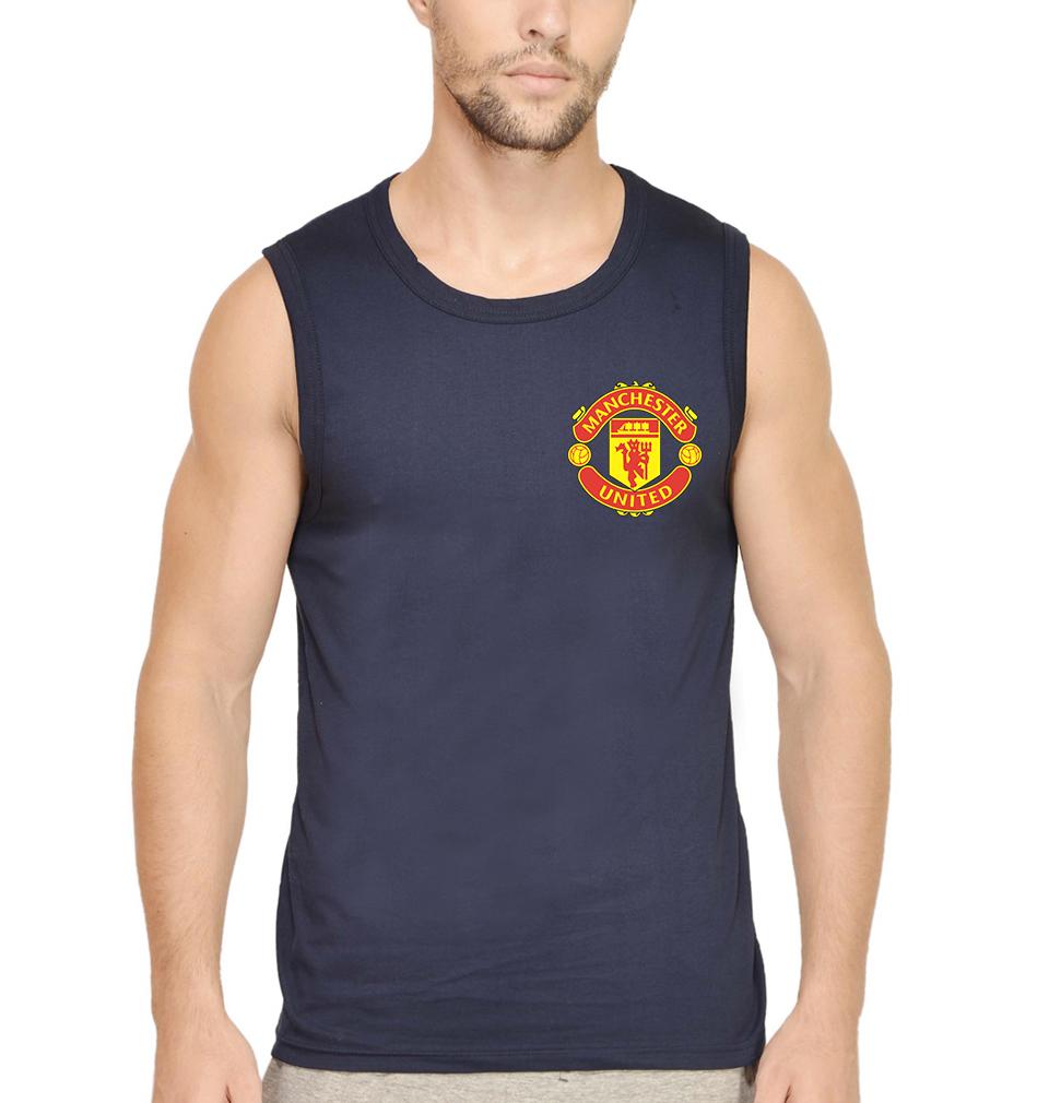Manchester United Logo Men Sleeveless T-Shirts-FunkyTeesClub