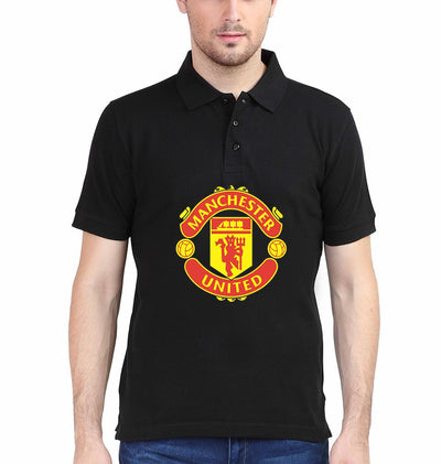 Manchester United Logo Men Polo Half Sleeves T-Shirts-FunkyTeesClub