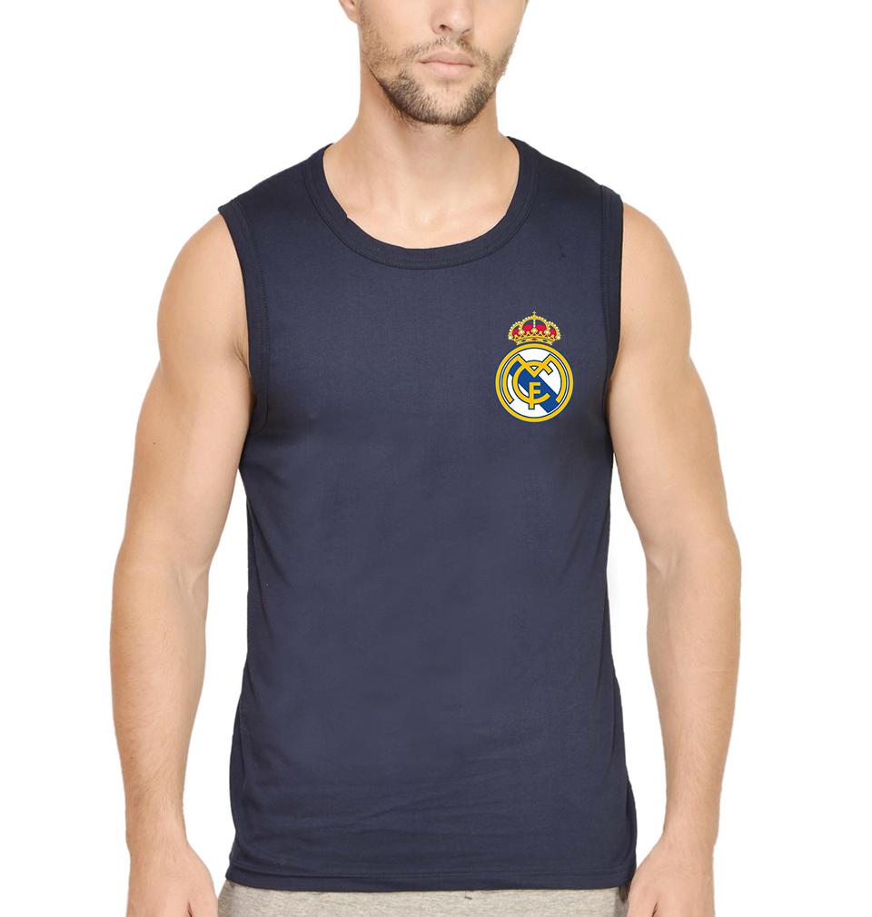 Real Madrid Logo Men Gym Vest-FunkyTeesClub
