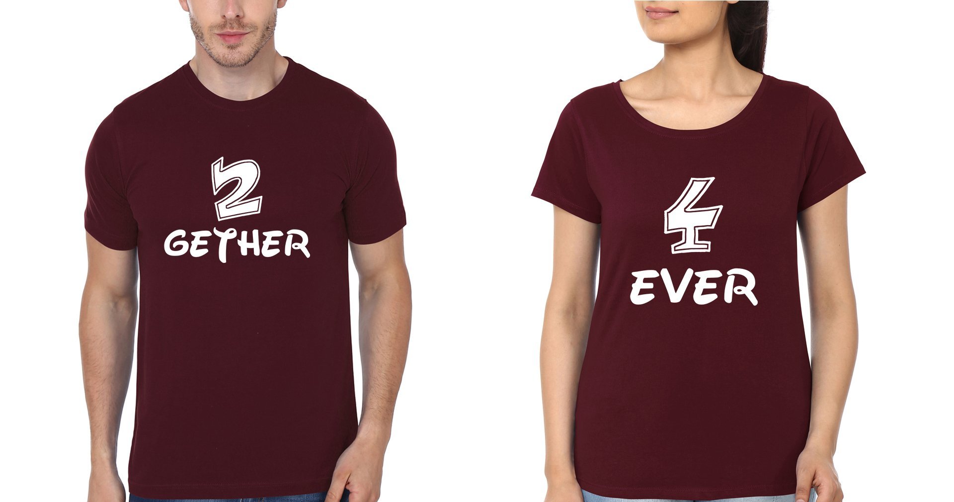 2gether 4ever Couple Half Sleeves T-Shirts -FunkyTees - Funky Tees Club