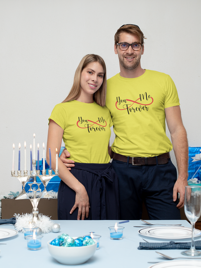 U And Me Forever Couple Half Sleeves T-Shirts -FunkyTeesClub