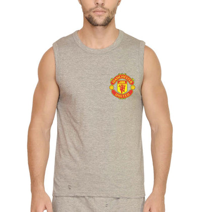Manchester United Logo Men Gym Vest-FunkyTeesClub