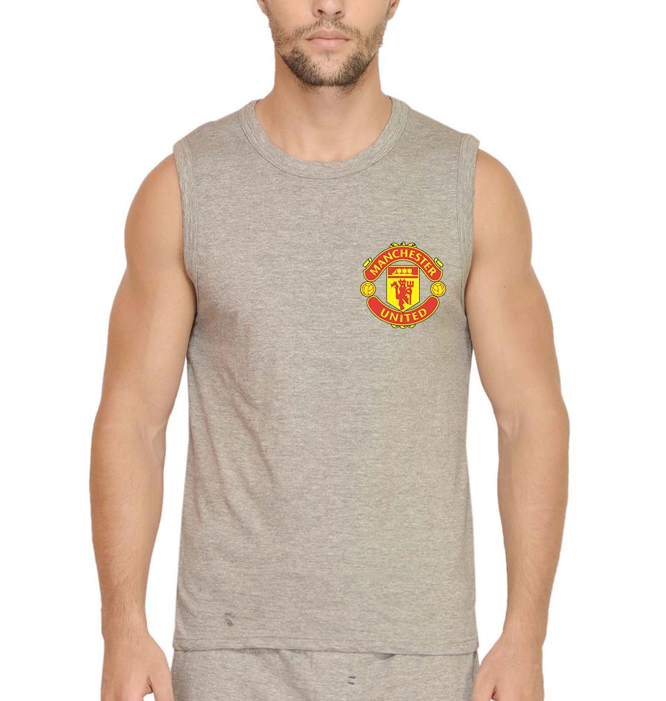 Manchester United Logo Men Gym Vest-FunkyTeesClub