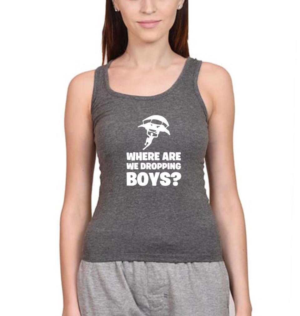 PUBG Where Are We Dropping Boys Women Tank Top-FunkyTeesClub