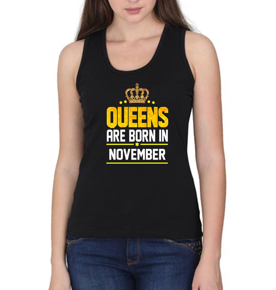 Queens Are Born In November Women Tank Top-FunkyTeesClub