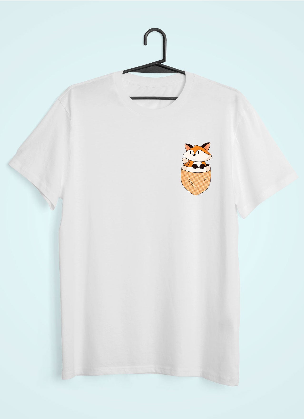 Fox Side Pocket Design Women Half Sleeves T-shirt- FunkyTeesClub