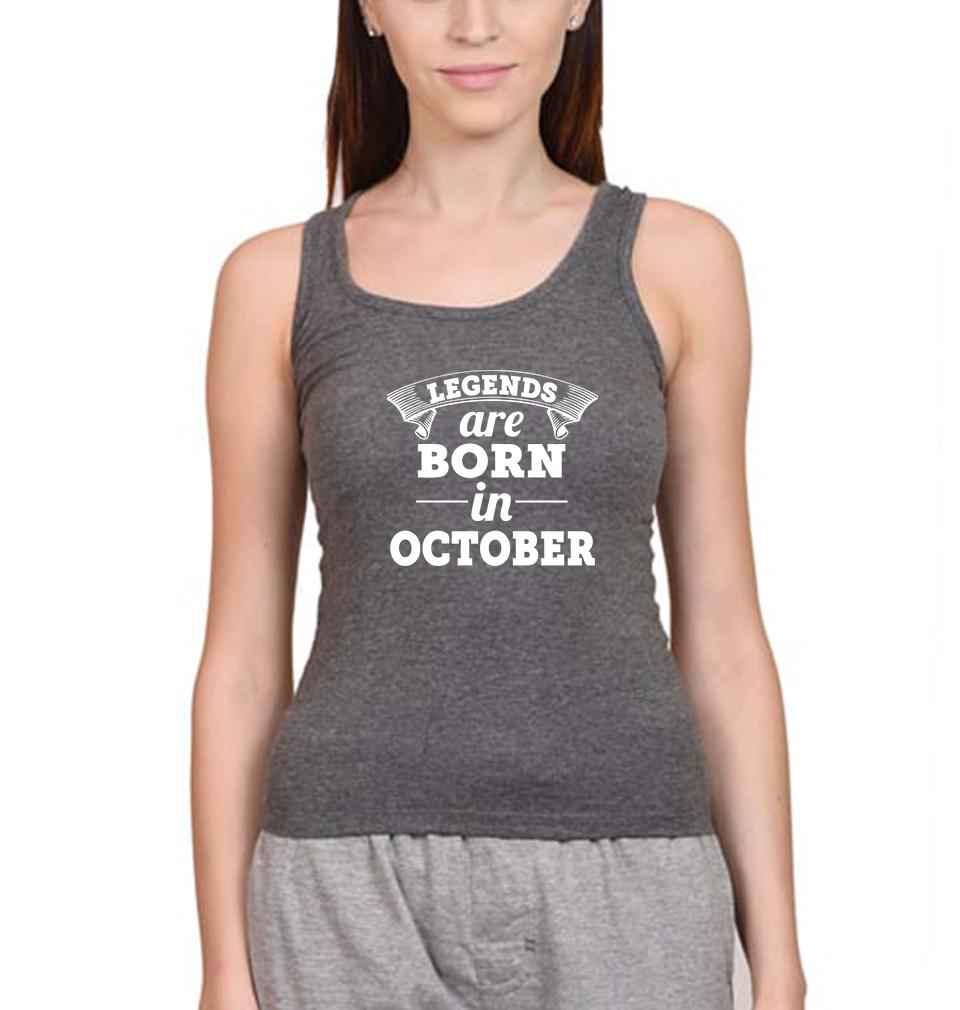 Legends are Born in October Women Tank Top-FunkyTeesClub