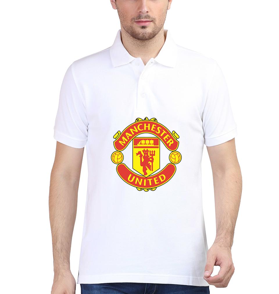 Manchester United Logo Men Polo Half Sleeves T-Shirts-FunkyTeesClub