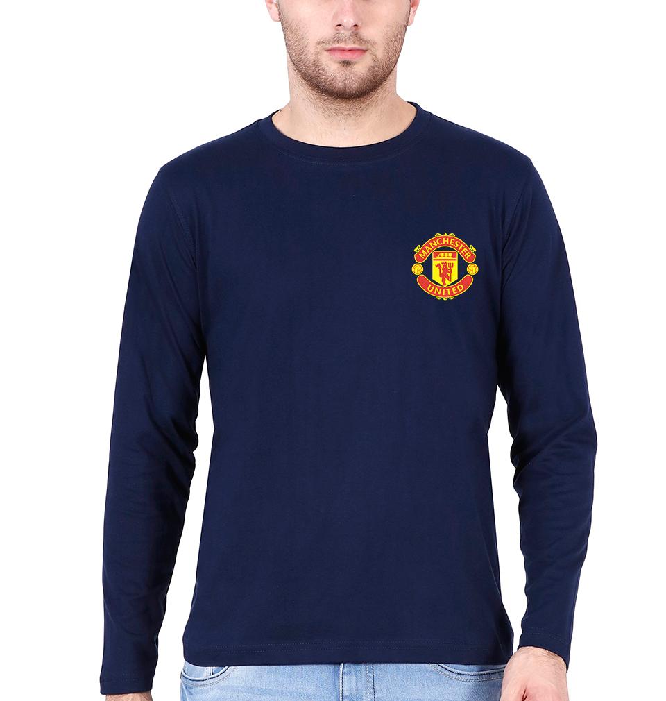Manchester United Logo Men Full Sleeves T-Shirts-FunkyTeesClub
