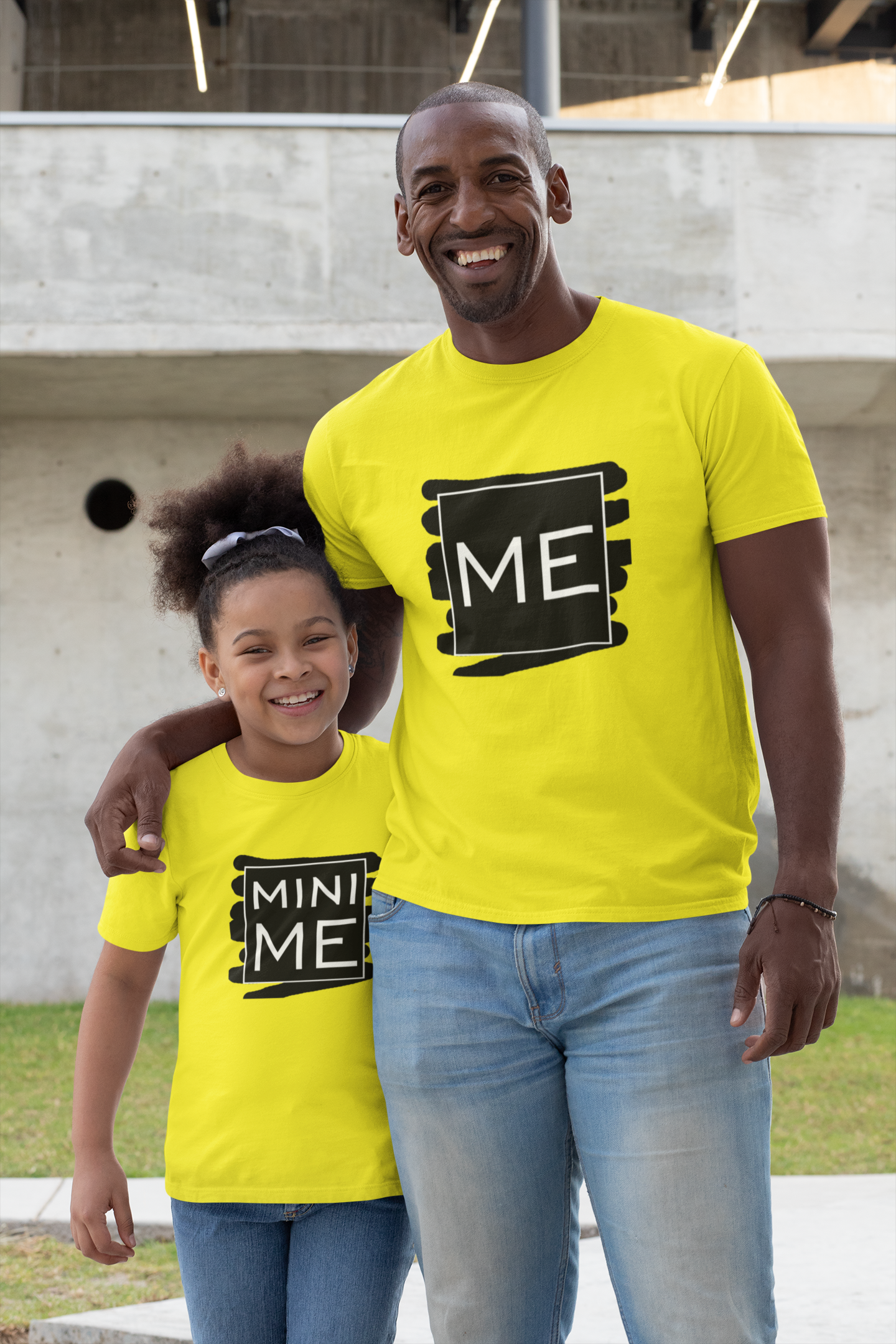 Me Father and Daughter Yellow Matching T-Shirt- FunkyTeesClub