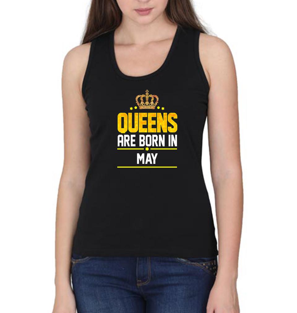 Queens Are Born In May Women Tank Top-FunkyTeesClub